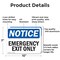 Signmission Exit Sign, Aluminum, 10 in W, 7 in H, Emergency Exit Only OS-2PACK-NS-A-710-L-11825 - alternate 3